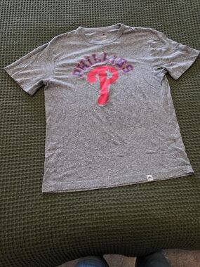 Gray Phillies Logo Tee